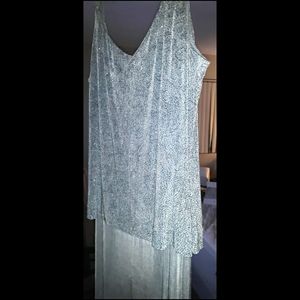 Plus size 2 peice sparkling blue formal dress